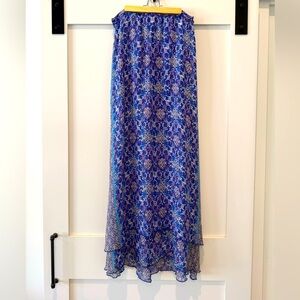 Gypsy 05 Global Village 100% Silk Maxi Skirt. Size XS